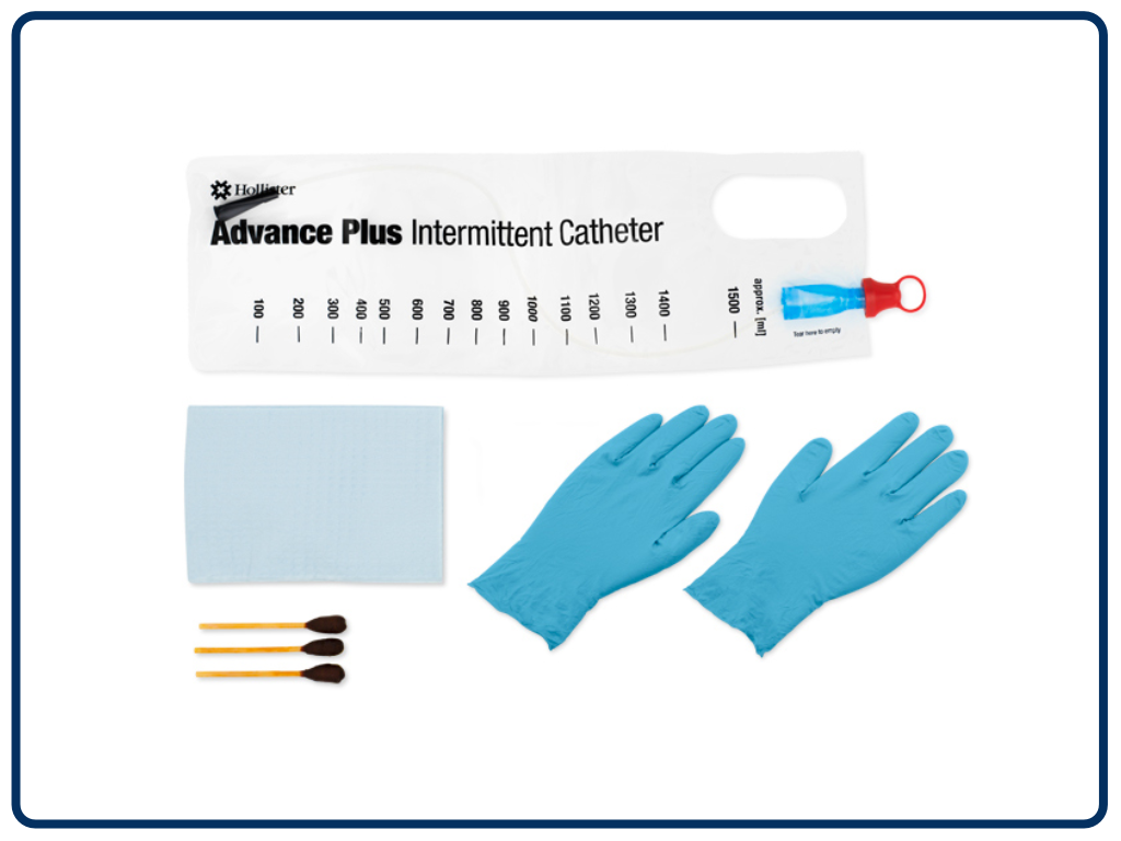 Catéter intermitente Advance Plus Kit Hollister, medidas 8 a 16 Fr