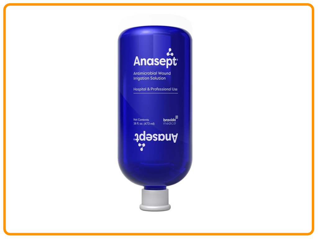 Solución antimicrobiana Anasept para heridas e irrigación Bravida Medical